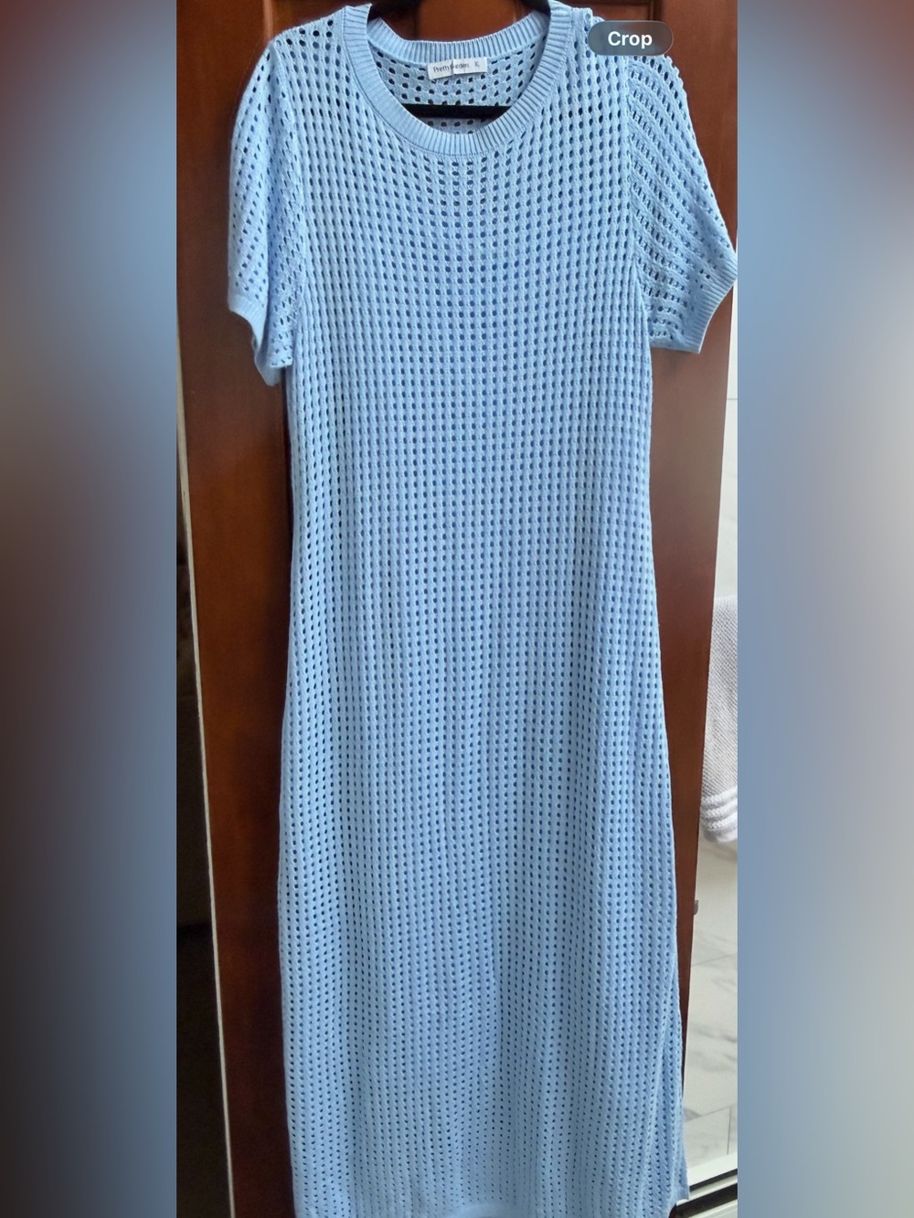 Pretty Garden Light Blue Crochet Maxi Dress - NWT Size XL - Picture 3 of 3
